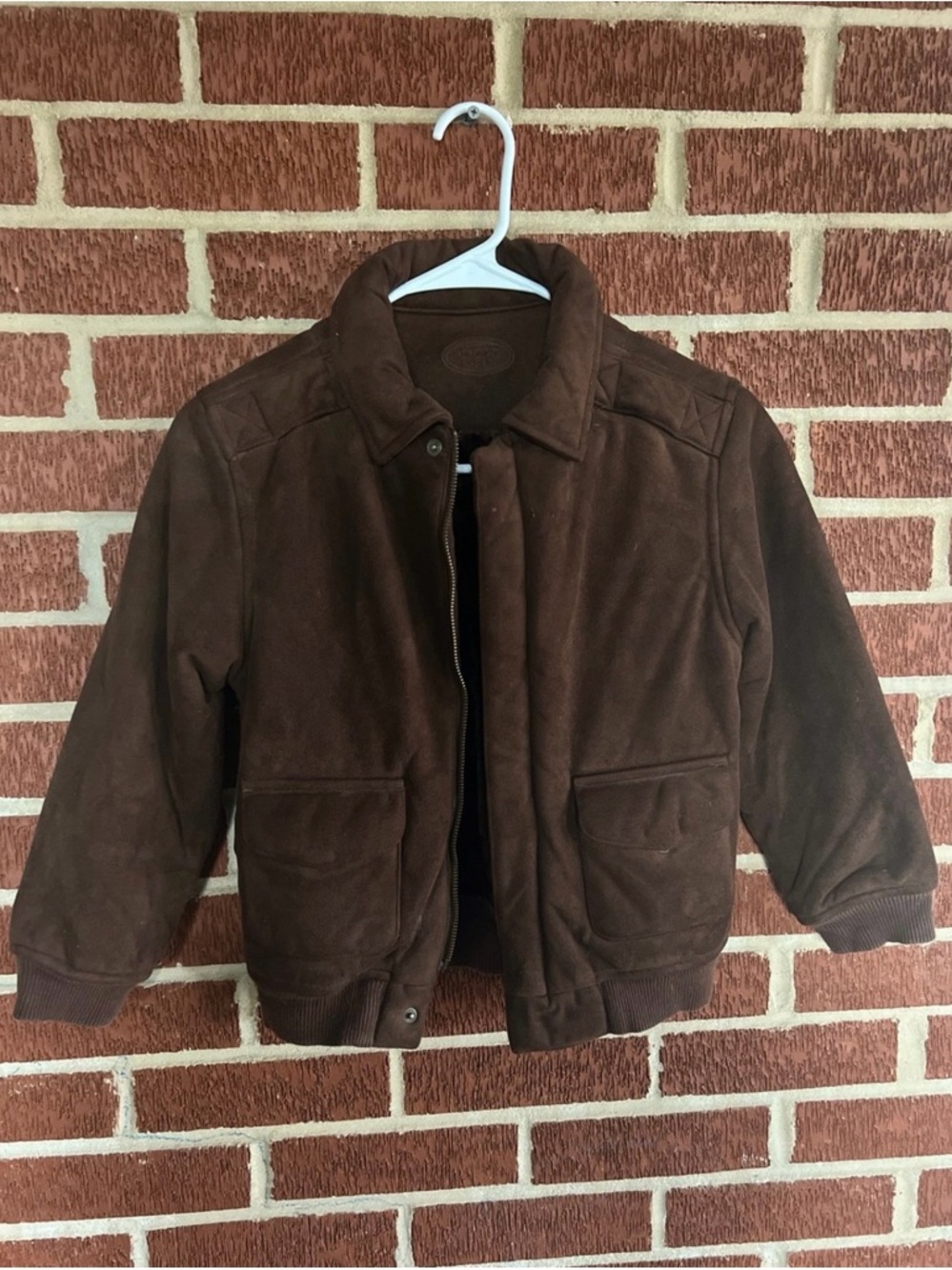 Talbots Kids Brown Suede Bomber Jacket